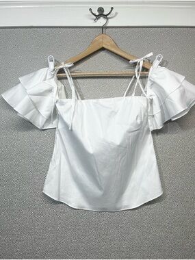 6 White House Black Market Cold Shoulder Flutter Sleeve Top